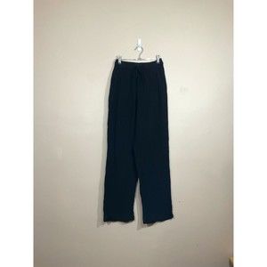 Xirena Womens Cotton Crinkle Gauze Pull On Pants XS Black Lagenlook Minimalist